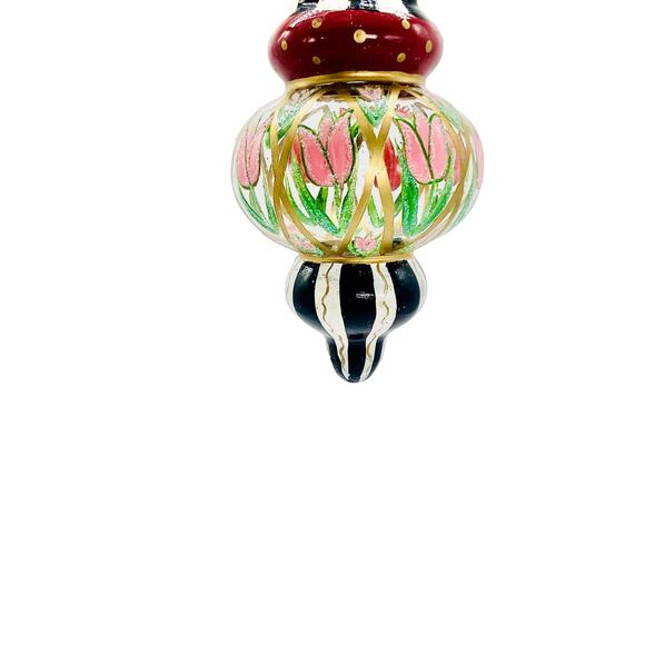 (4) Mackenzie-Childs-style Holiday Ornaments, “Vintage Circus Rose Arbor” - Picture 10 of 12